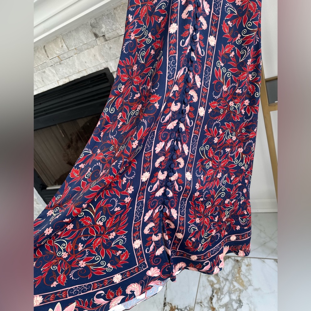 New FARM Rio Boho Navy, Red and Pink Floral Dress - Picture 8 of 8